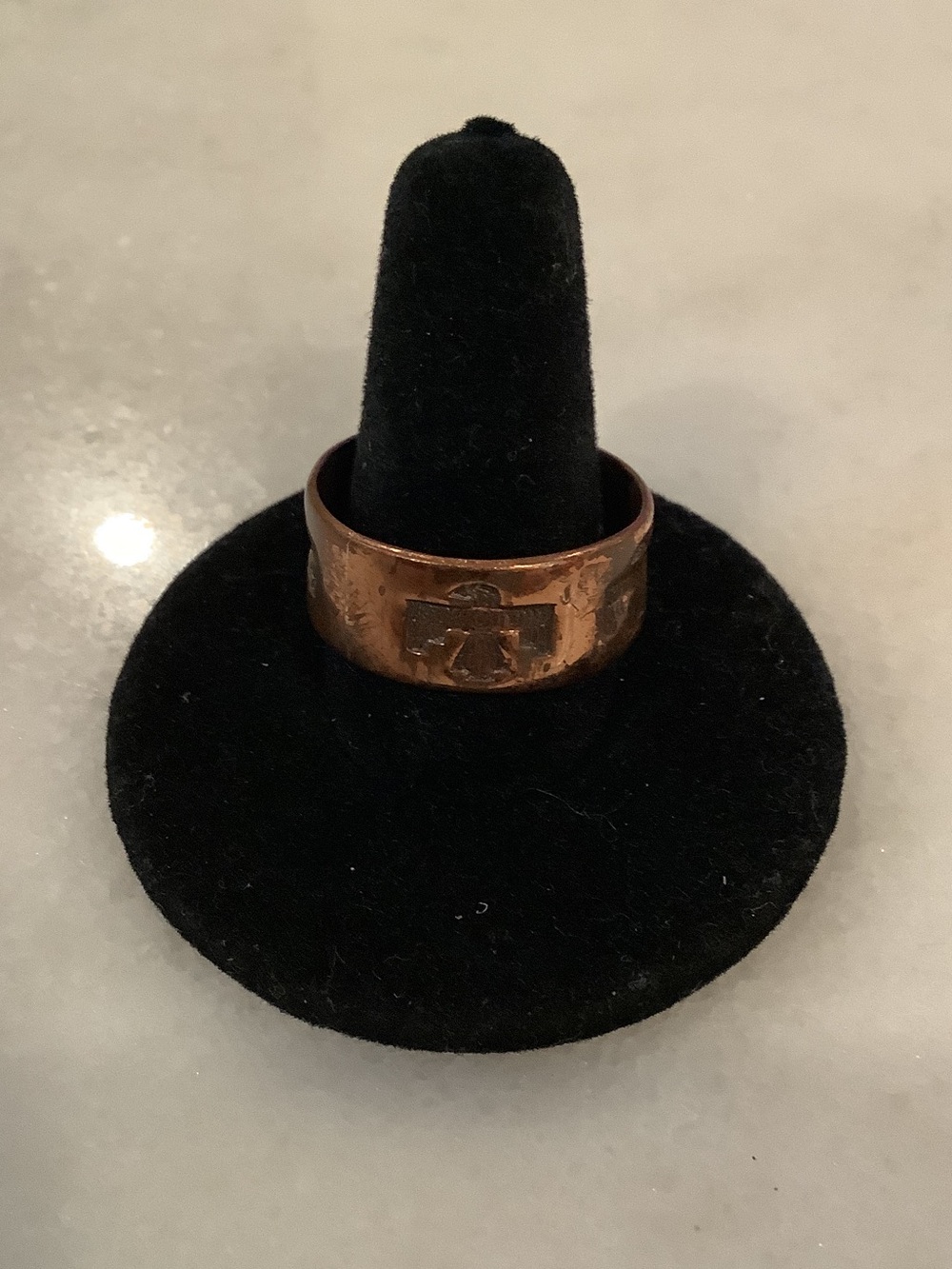 Copper Tone Men's Wide Thunderbird Band Ring, Brand New